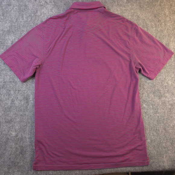 Onward Reserve Polo Medium Red Striped Performance Short Sleeve Stretch Golf - Picture 7 of 8